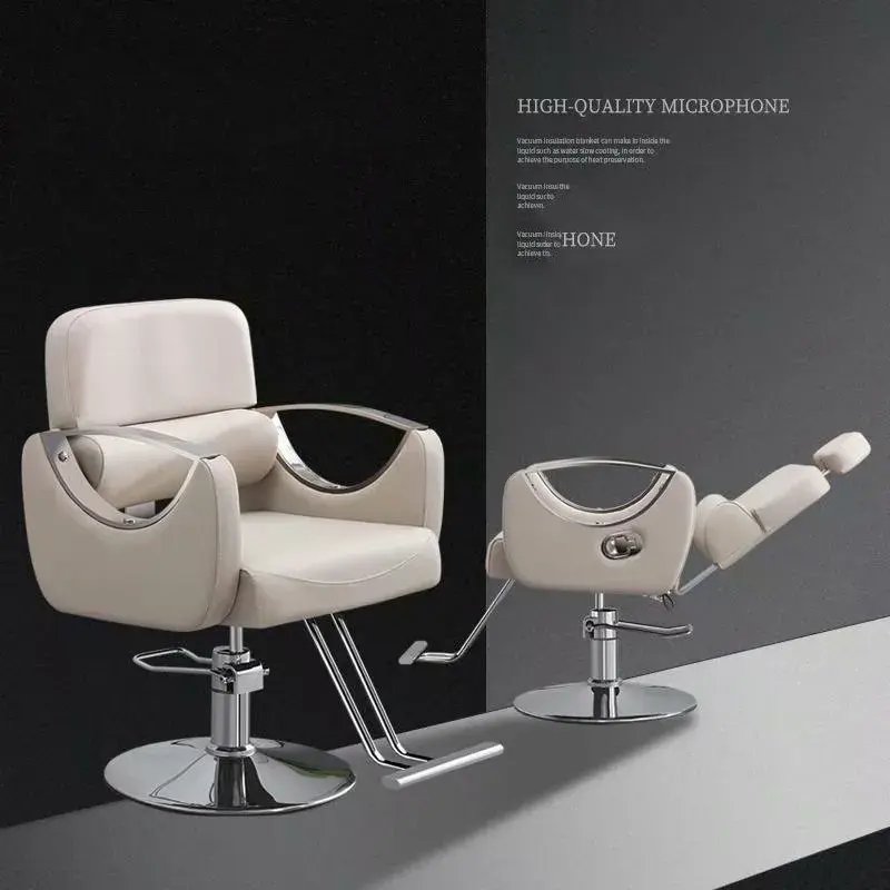 Light Grey Leather Best-Selling Manufacturer Price Hydraulic Barber Chair Hair Salon Furniture Equipment Barber Chairs