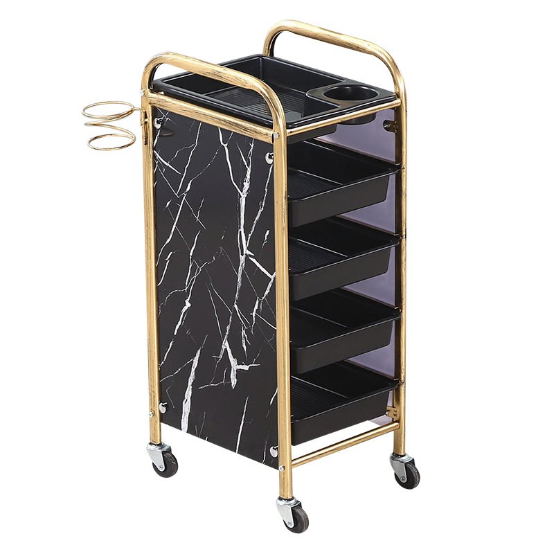 High Quality Professional Salon Furniture Multifunctional Multi-layer Trolley Marble Pattern Customizable Living Room Kitchen