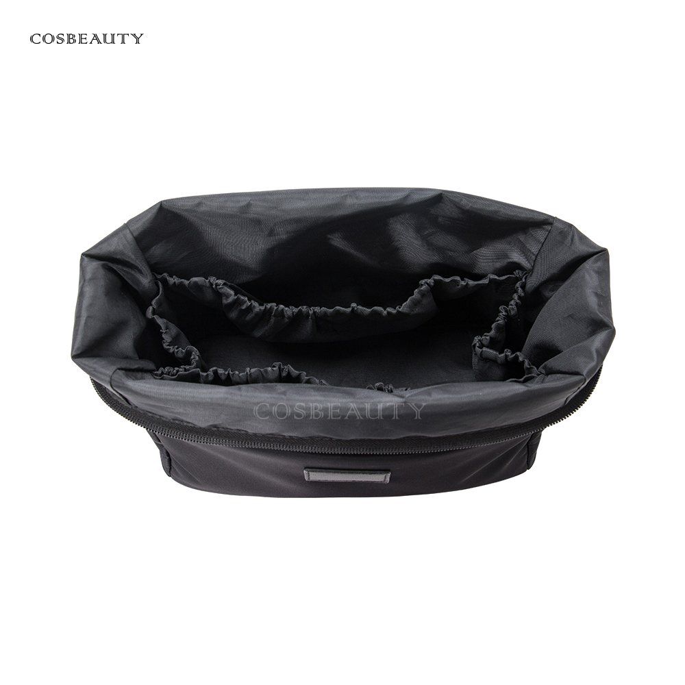 Wholesale Custom Logo Professional Luxury Large Capacity Recycled Cotton Canvas Travel Make Up Toiletry Cosmetic Makeup Bag