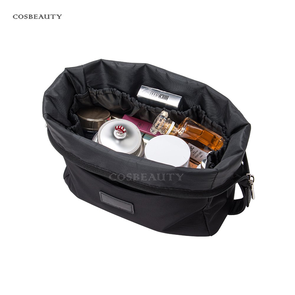 Wholesale Custom Logo Professional Luxury Large Capacity Recycled Cotton Canvas Travel Make Up Toiletry Cosmetic Makeup Bag
