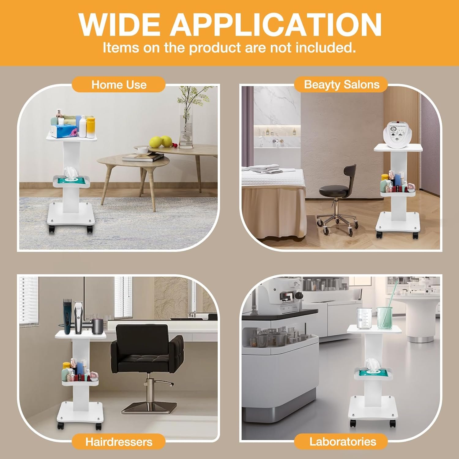 Portable Hair Instrument Tattoo Table Storage Tray With Wheel Stand Mobile Aluminum Alloy Spa Rolling Beauty Salon Trolley Cart
