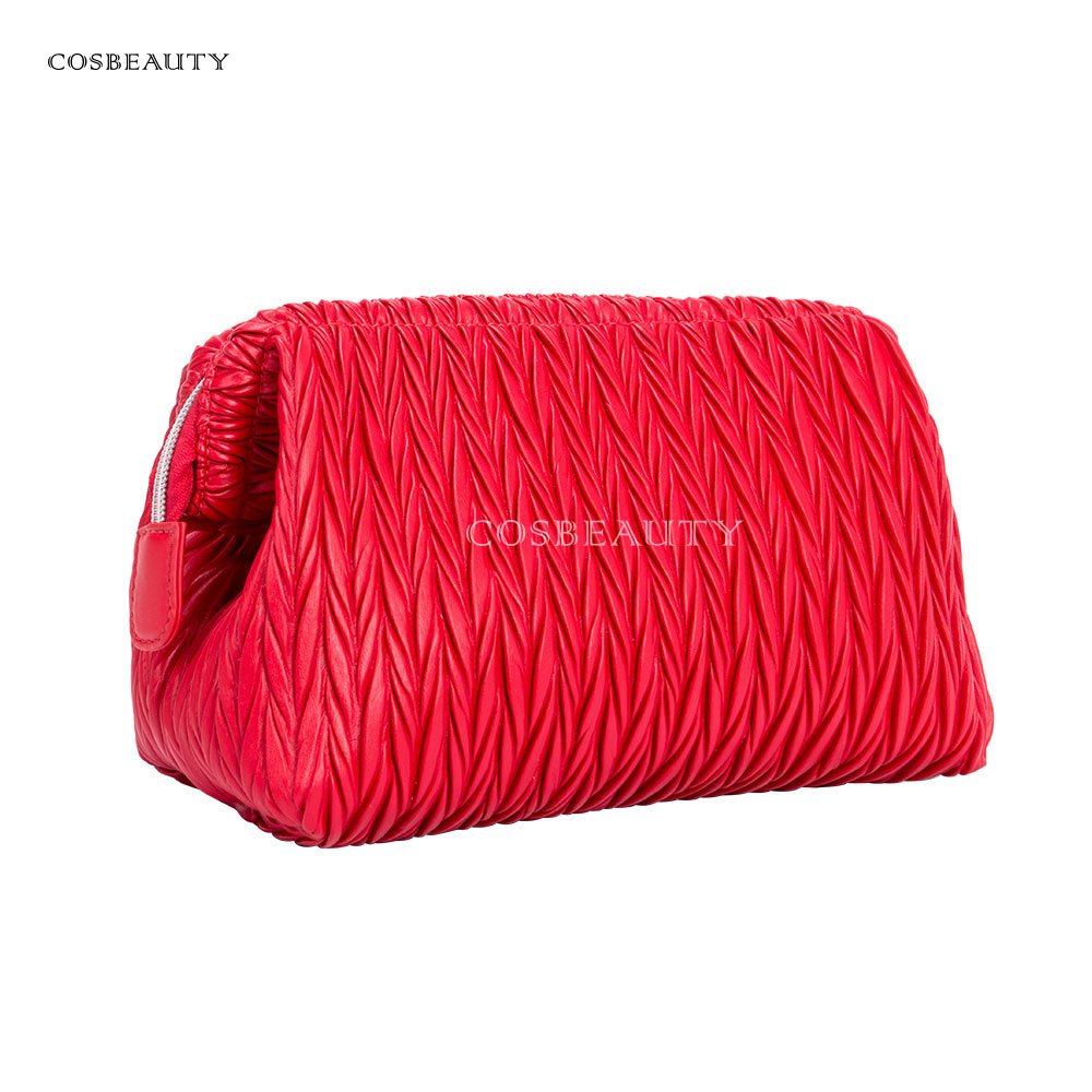 Custom Mlakeup Bag Portable PU Leather Waterproof Toiletry Pouch Travel Make up Bag Multifunctional Brush Cosmetic Bag for Women