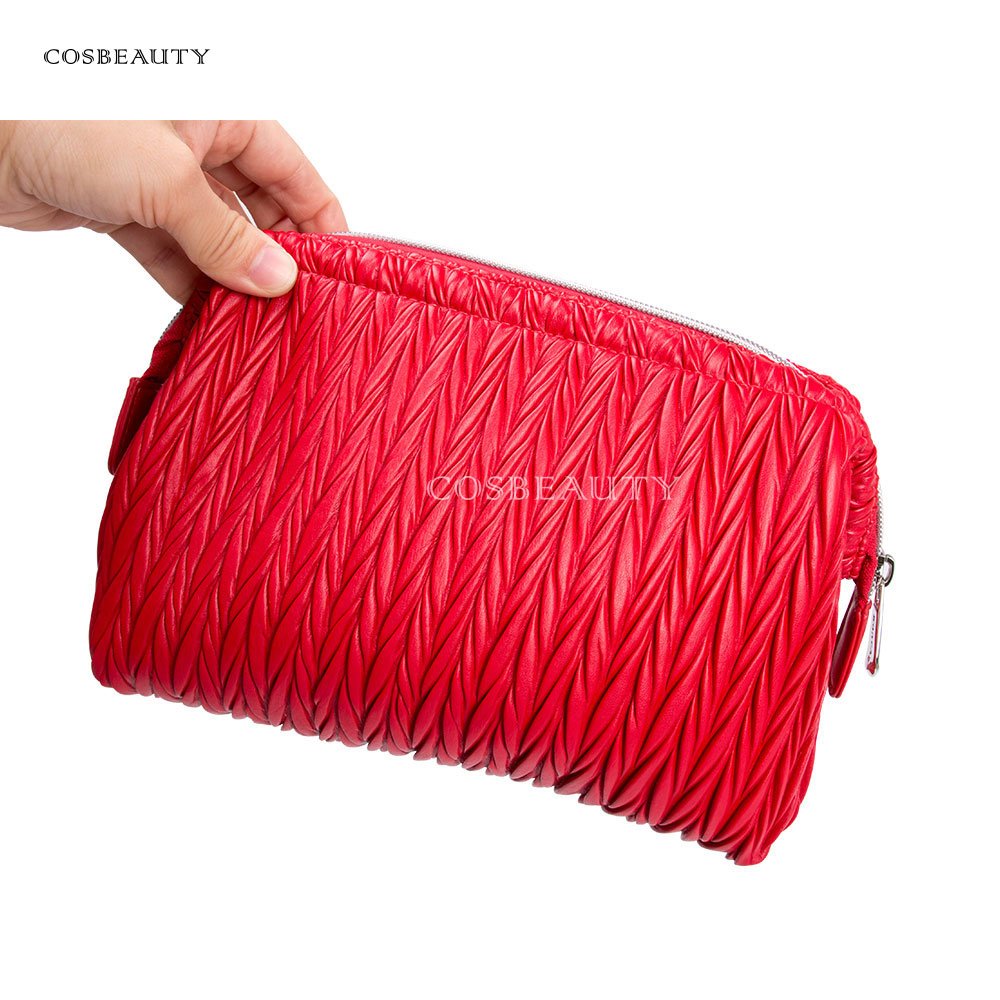 Custom Mlakeup Bag Portable PU Leather Waterproof Toiletry Pouch Travel Make up Bag Multifunctional Brush Cosmetic Bag for Women