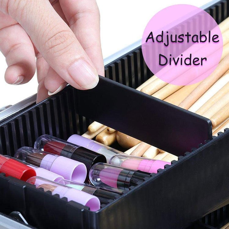 Durable 3 In 1 Trolley Beauty Box Cosmetic Case Makeup Hairdressing Suitcase
