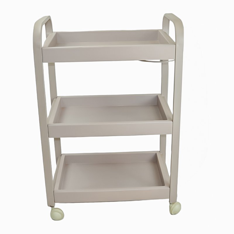 High Quality Plastic 3 Tier Layer Beauty Salon Trolley Cart Rolling Storage Cart and two colors
