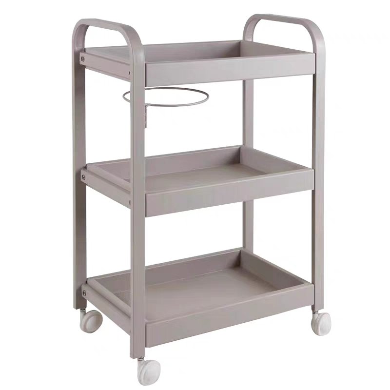 High Quality Plastic 3 Tier Layer Beauty Salon Trolley Cart Rolling Storage Cart and two colors