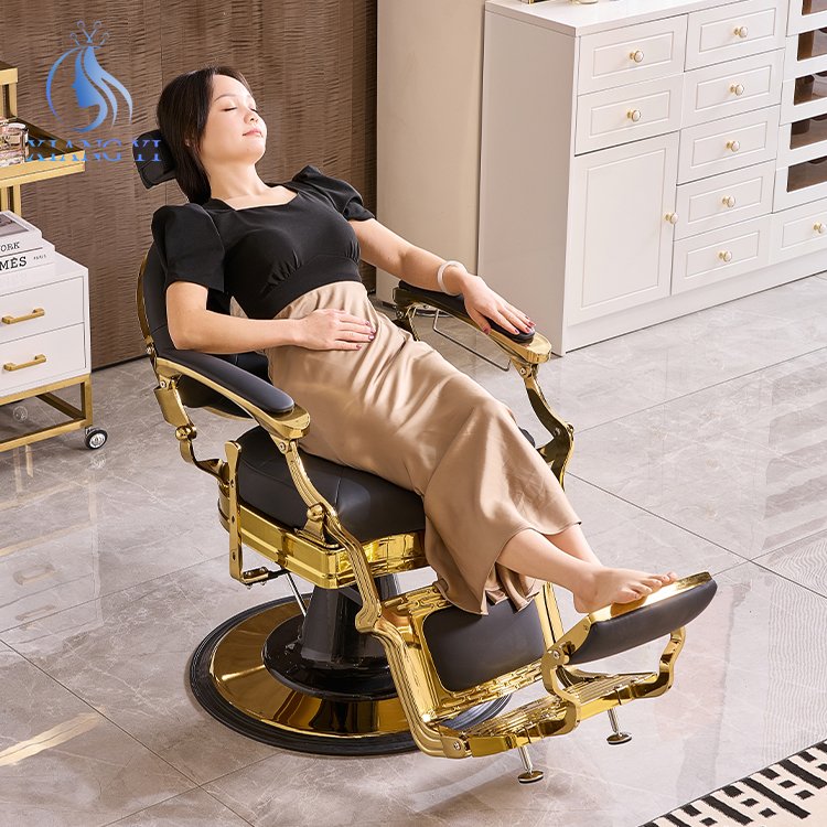 Reclining Hydraulic vintage hairdressers chair Beauty heavy duty Salon barber chair