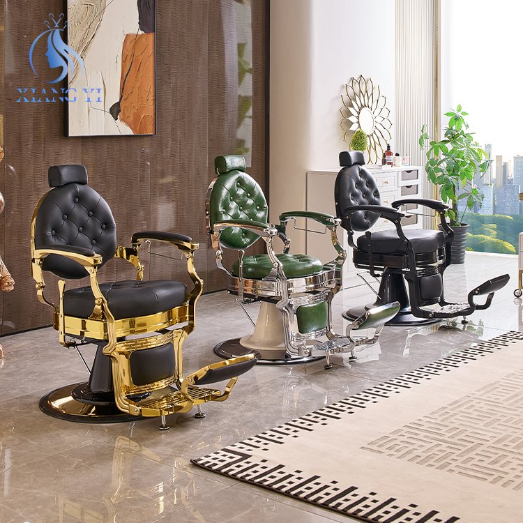 Reclining Hydraulic vintage hairdressers chair Beauty heavy duty Salon barber chair
