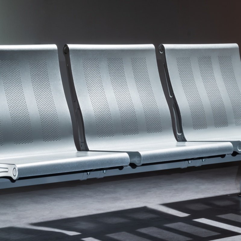 Railway Station High Back Metal Airport chair, Hospital Outpatient Waiting chair Stool, Furniture Factory, High Quality 2 Seats.