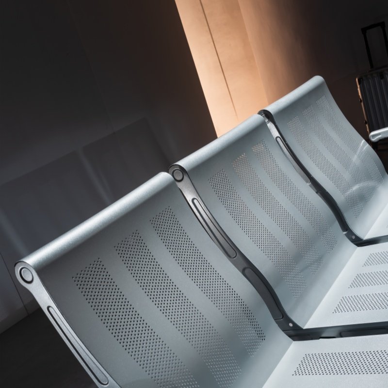 Railway Station High Back Metal Airport chair, Hospital Outpatient Waiting chair Stool, Furniture Factory, High Quality 2 Seats.
