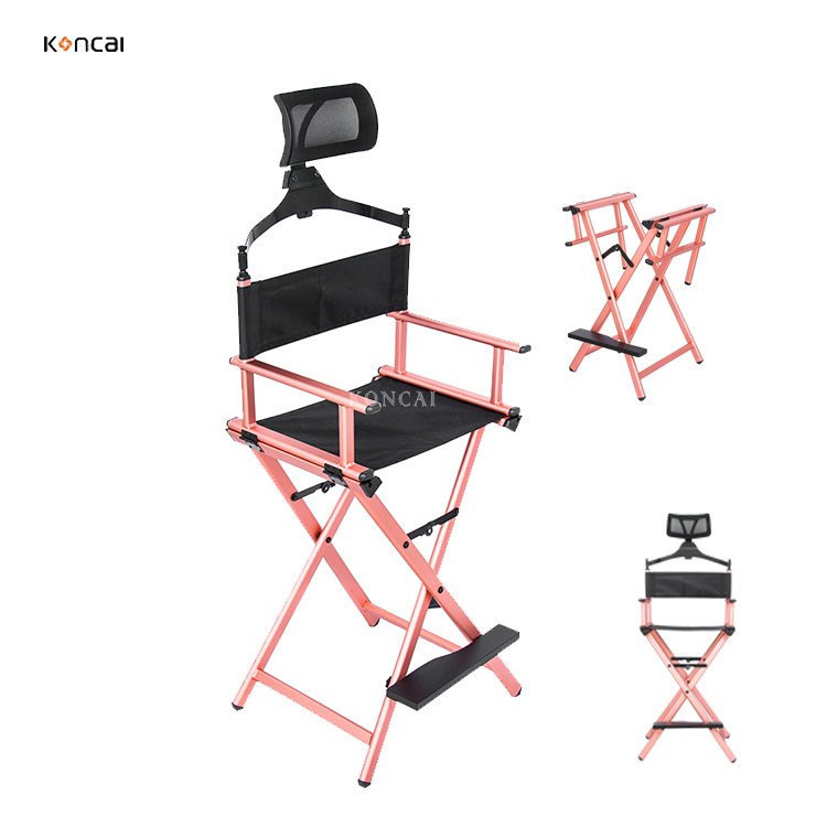 BSCI members Foldable Makeup Chair Easy Carry Salon New Product Chair Aluminum Cosmetic Artist Chair
