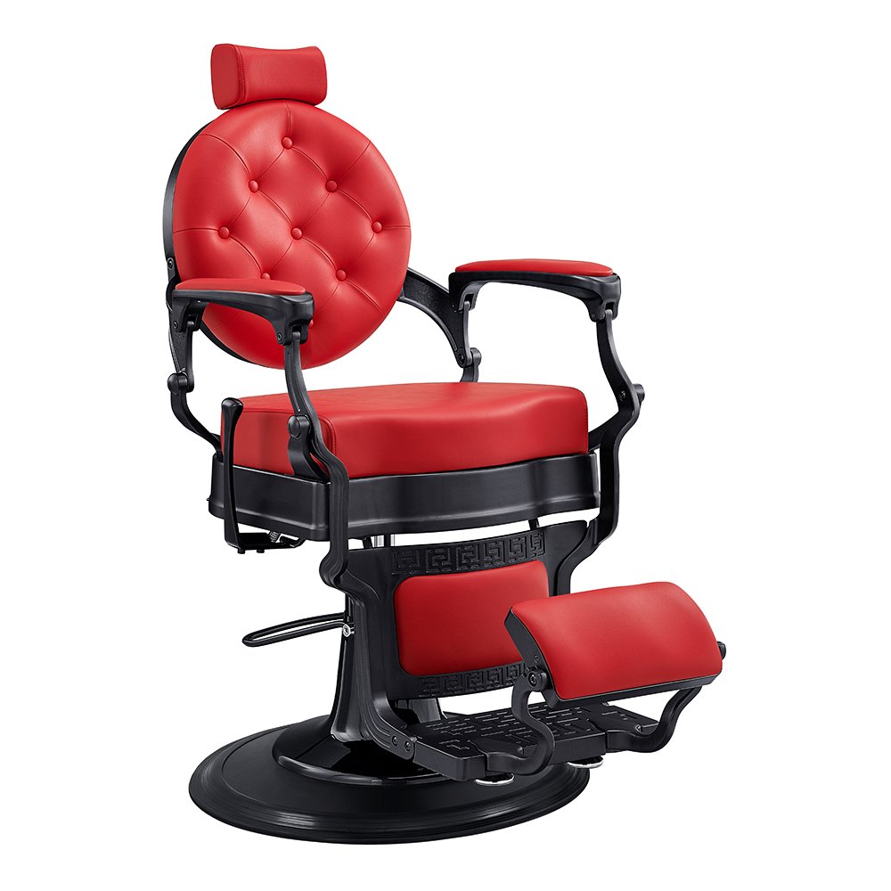 DM Fashion Gold Red Classic Black Vintage Belmont Barber Chair Barber For Hair Salon