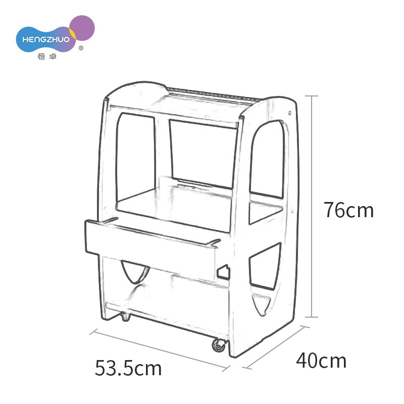 Professional Wooden Salon Trolly Cart Exporter for Barber Station Beauty Salon Furniture Move with Wheels