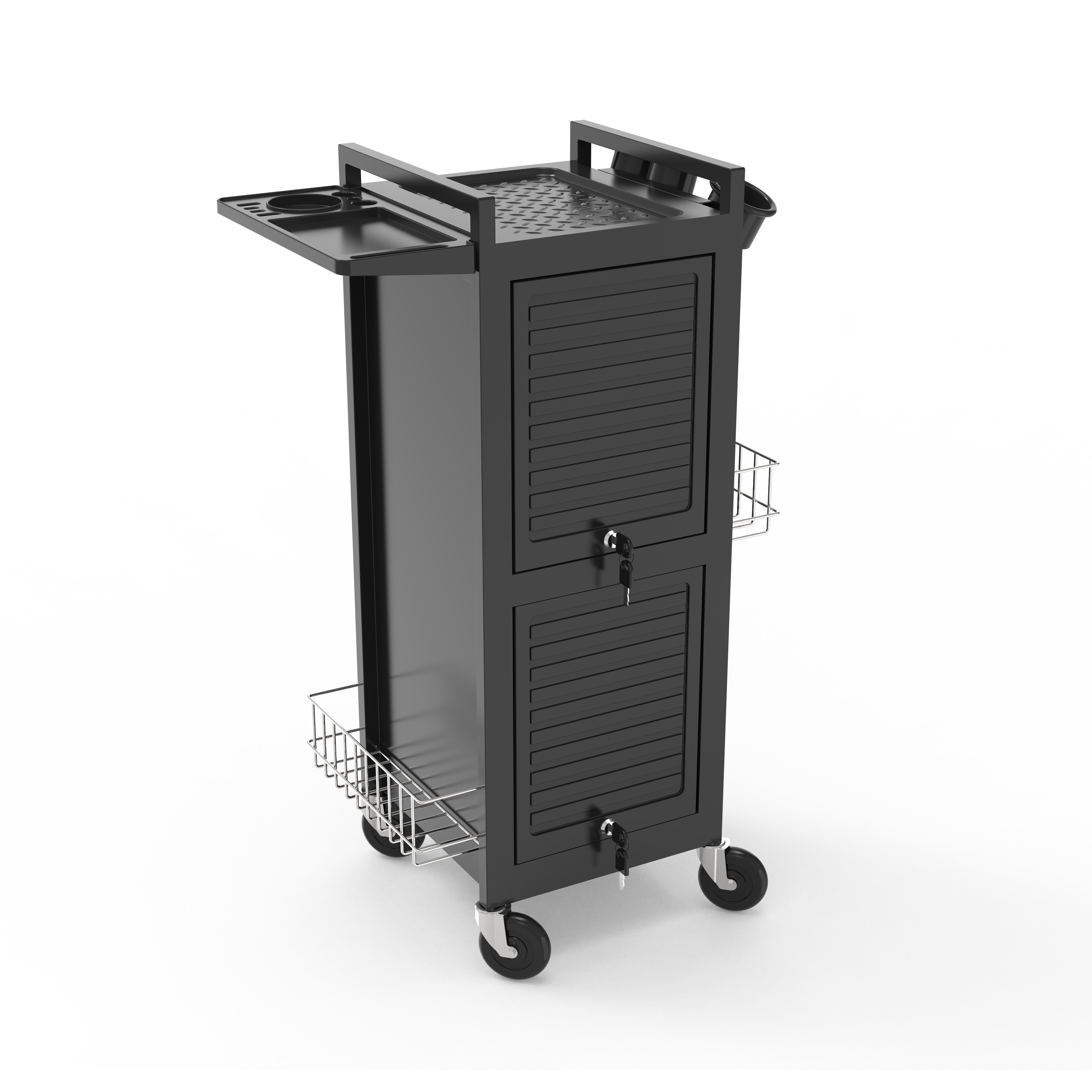 Professional Hairdressing Salon Beauty Barber Tool Deluxe Lockable Metal Trolley