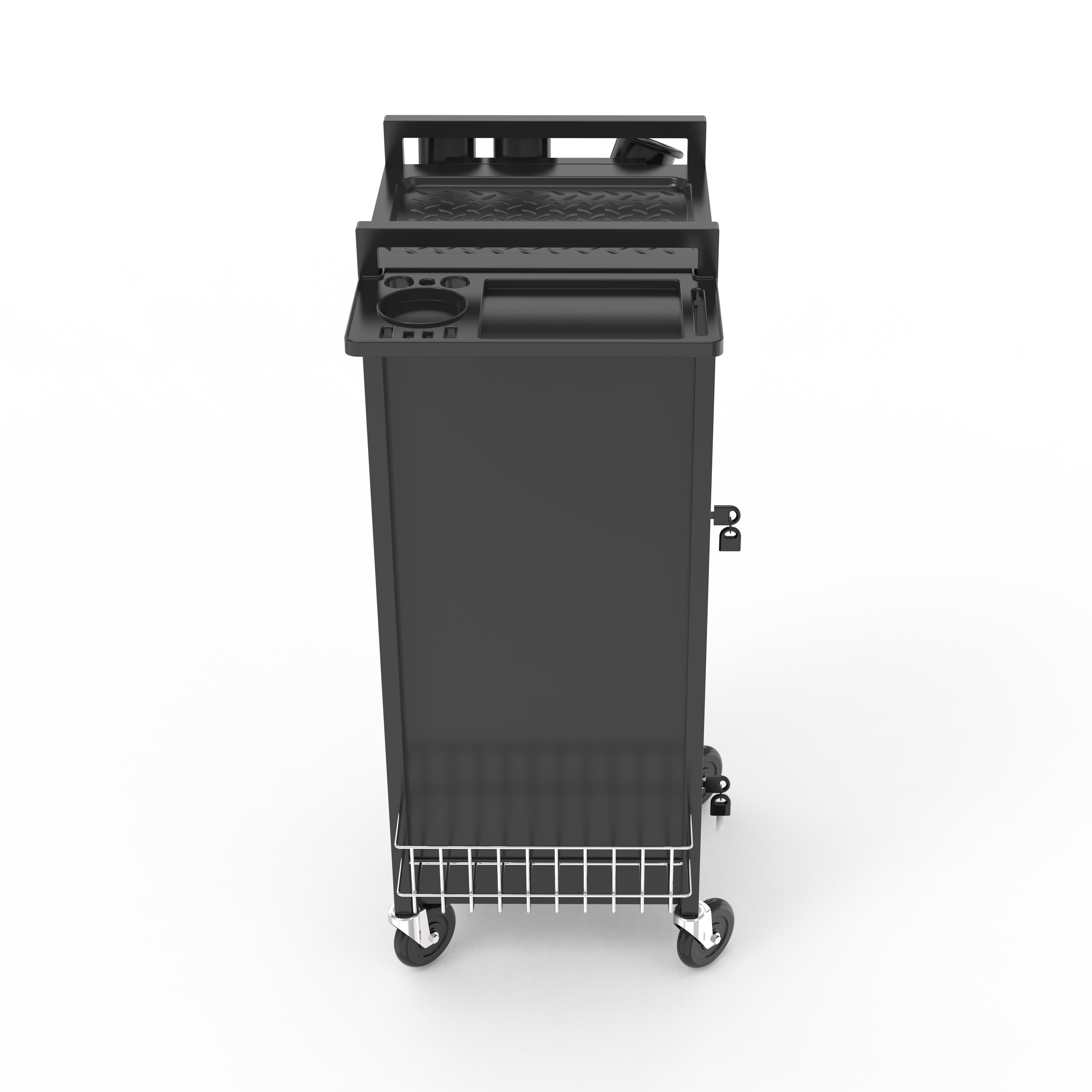 Professional Hairdressing Salon Beauty Barber Tool Deluxe Lockable Metal Trolley