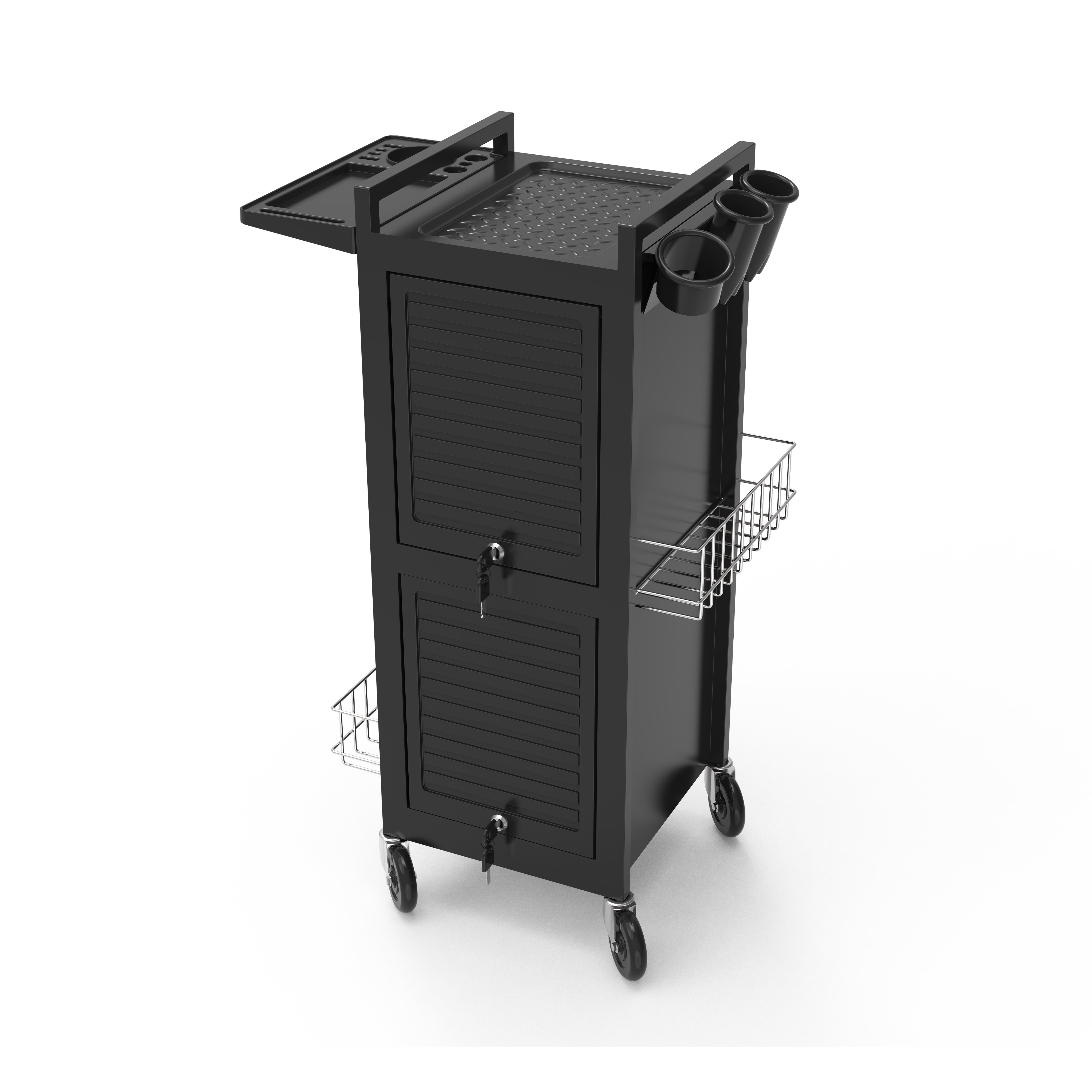 Professional Hairdressing Salon Beauty Barber Tool Deluxe Lockable Metal Trolley