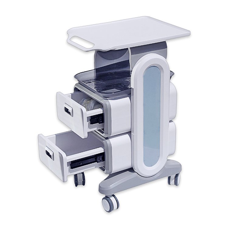 OEM Beauty salon storage rack trolley multifunction equipment tool barber shop moving side cabinet
