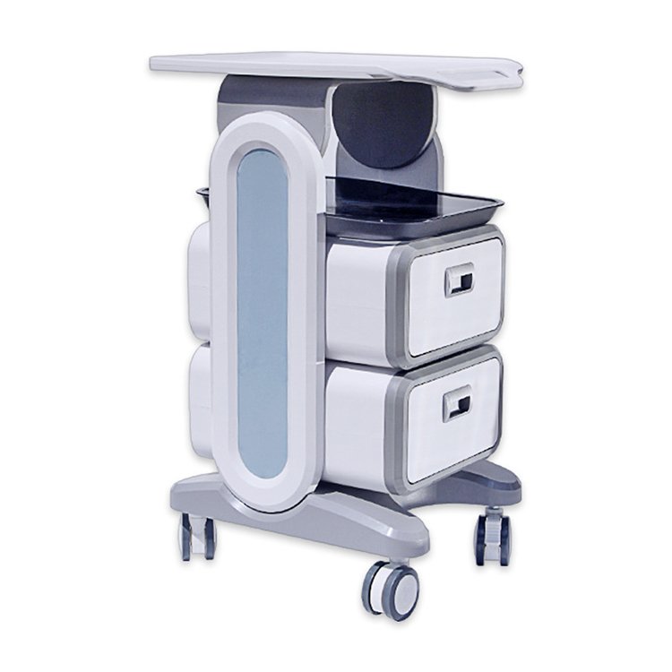 OEM Beauty salon storage rack trolley multifunction equipment tool barber shop moving side cabinet
