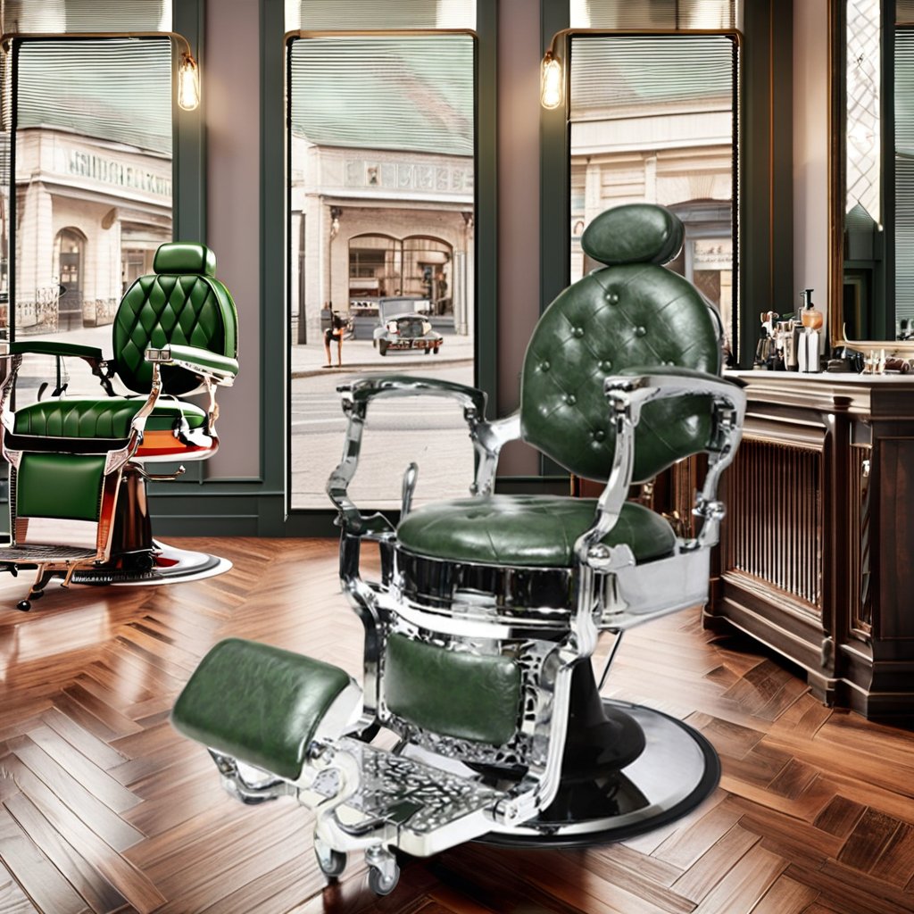 Modern Retro Pink Gold Barber Chair with Swivel Oil Head Comfortable Leather Salon Furniture for Living Room Metal Material