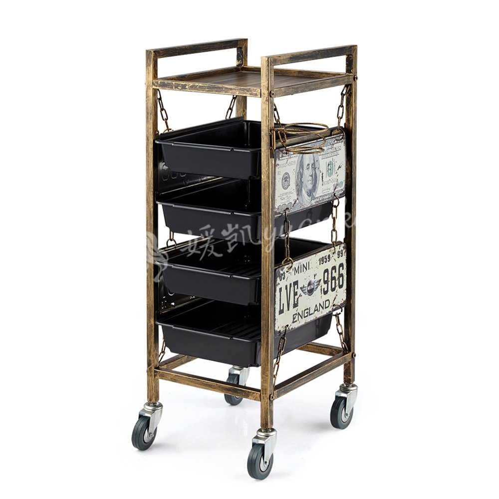 Barber shop equipment special plastic trolleybeauty salon equipment rolling mobile tool car