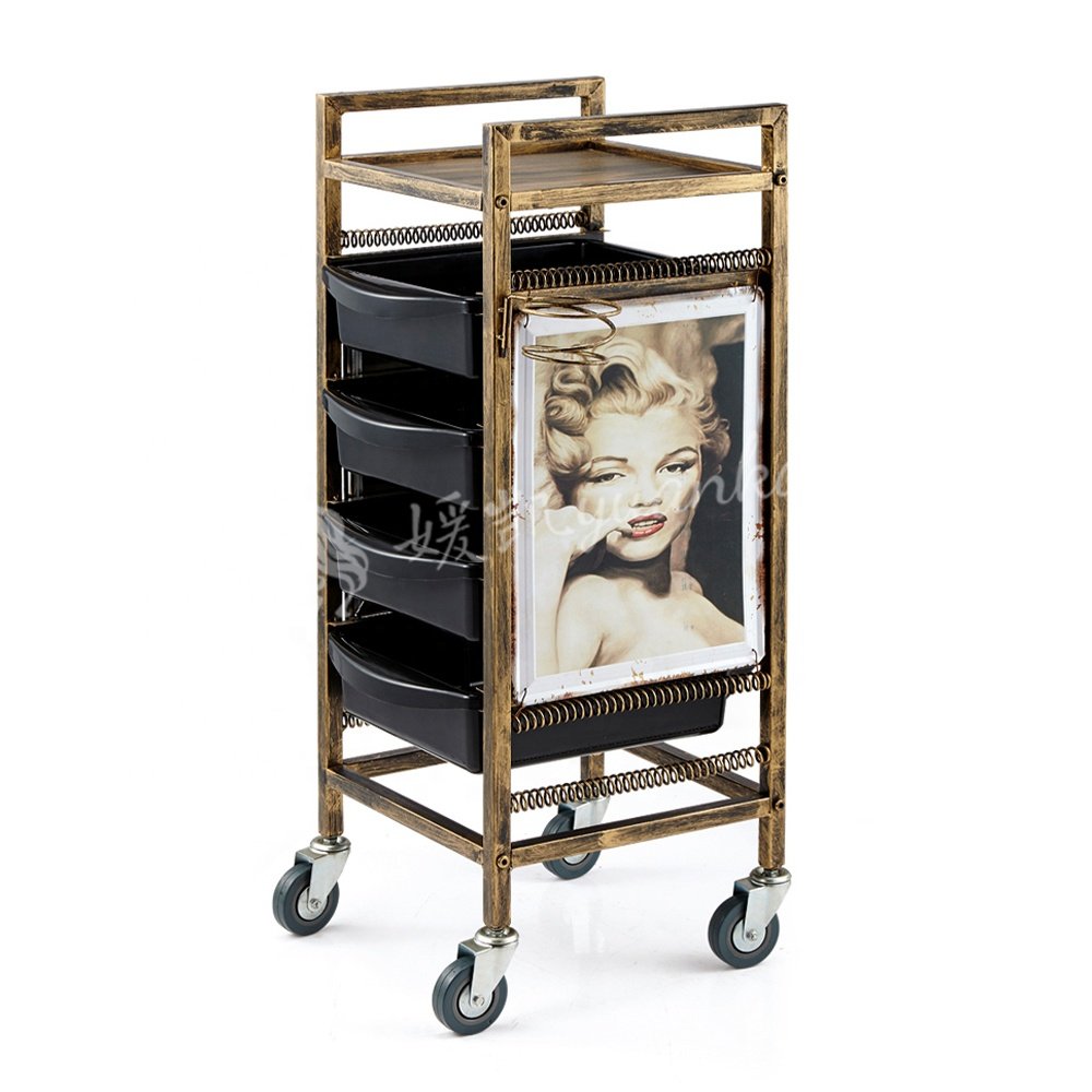 Barber shop equipment special plastic trolleybeauty salon equipment rolling mobile tool car