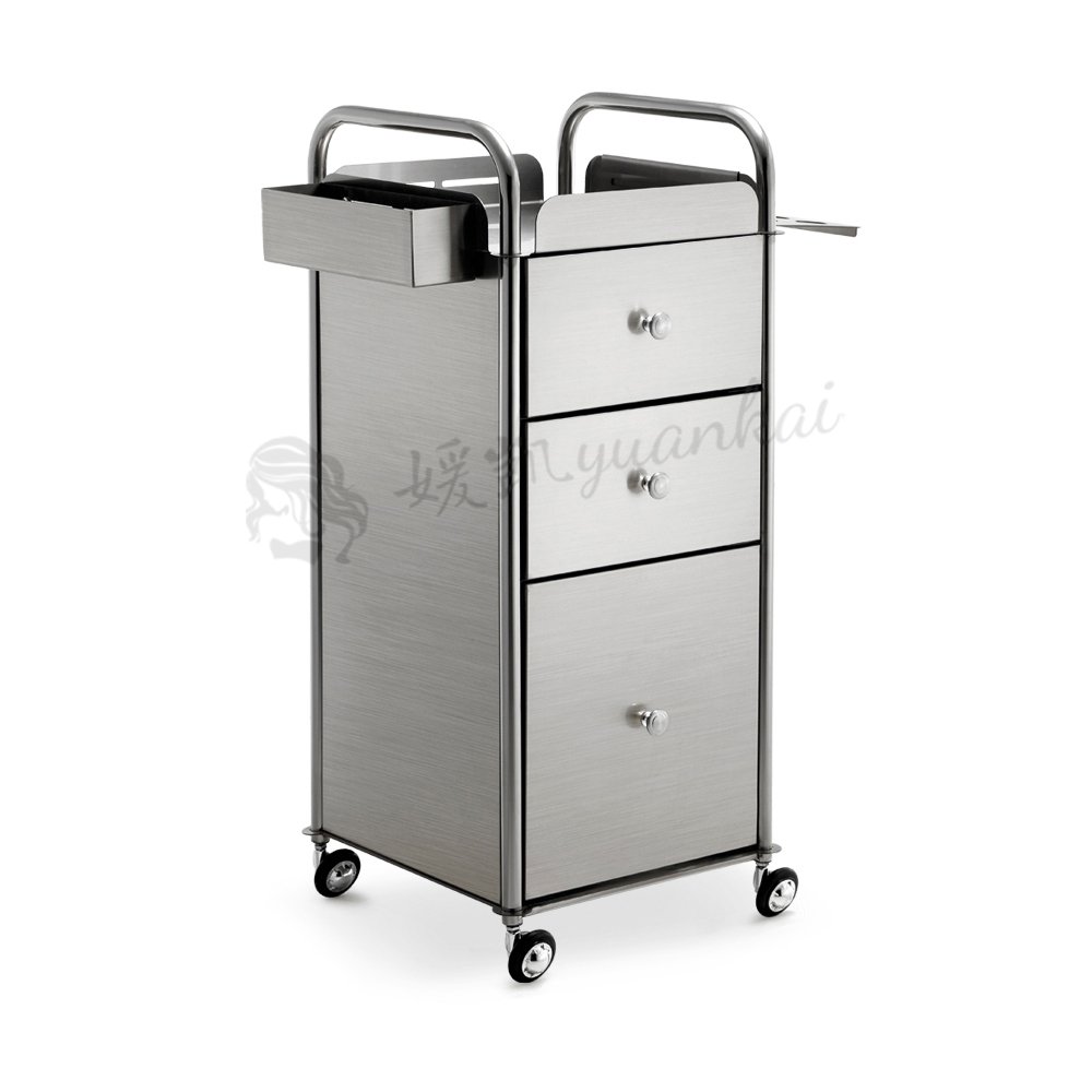 Modern hair salon equipment gold and silver tool car stainless steel beauty trolley