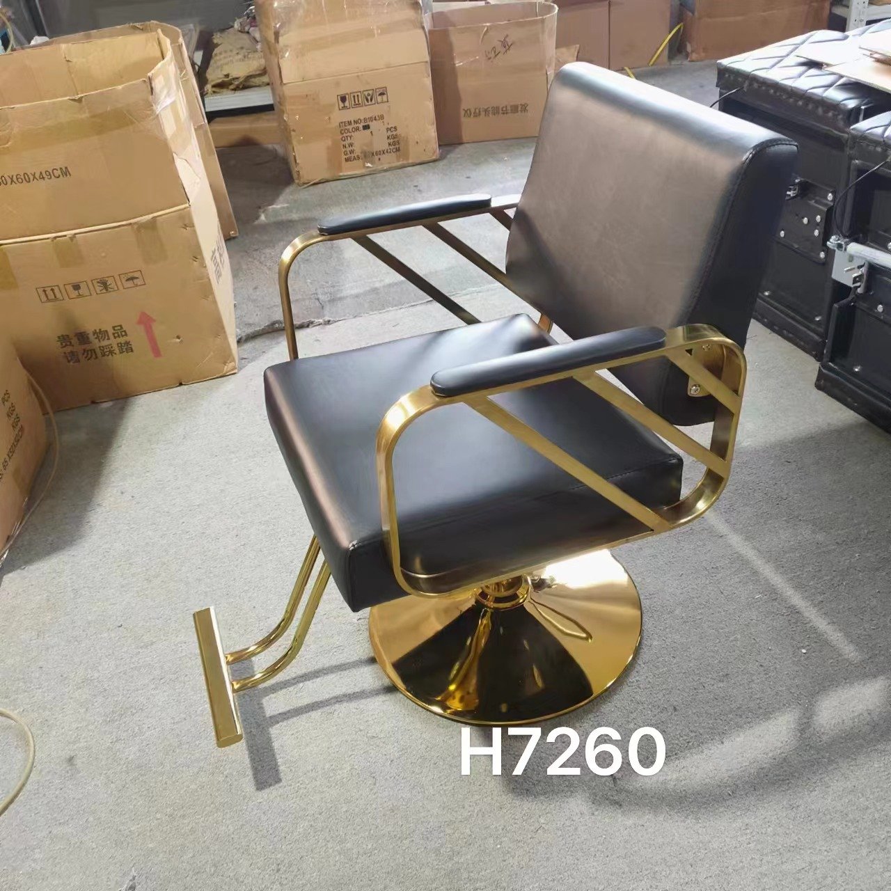 Professional Hair Salon Furniture Chair Men Barber Chair Gold Color High Pump Hair Cutting Chair
