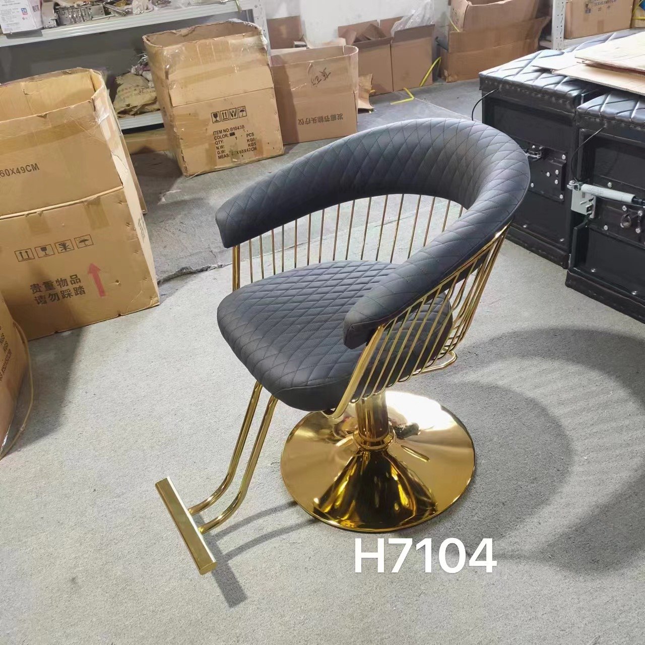 Professional Hair Salon Furniture Chair Men Barber Chair Gold Color High Pump Hair Cutting Chair