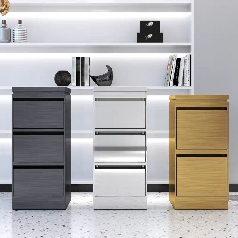 Luxury Beauty Hair Saloon Tools Cart Golden Stainless Steel 3 Drawer Salon Trolley Hairdressing