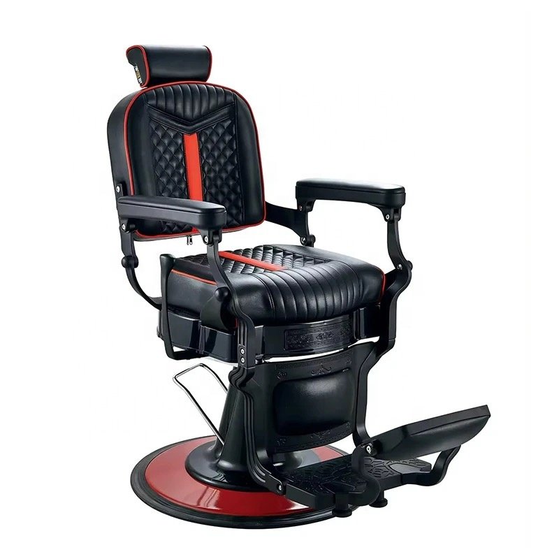 Custom Durable black and gold hair salon chair wholesale vintage barber chair for hair salon