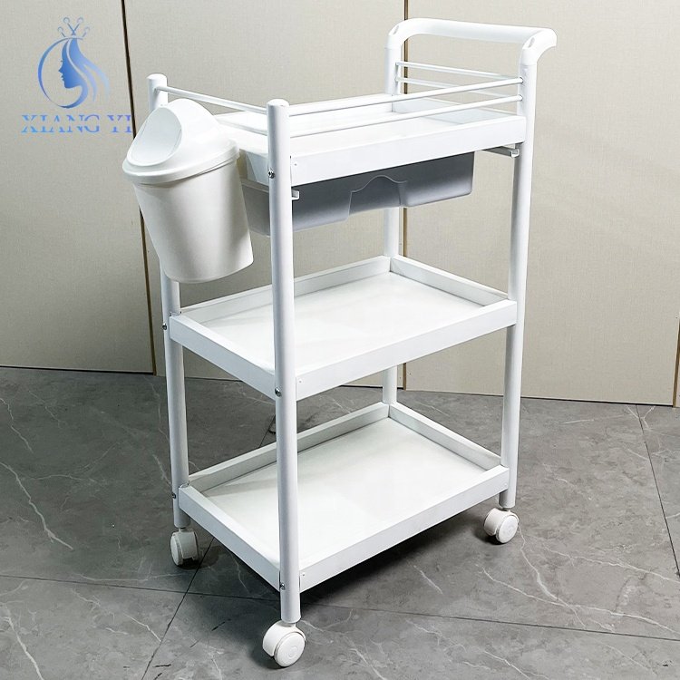 Beauty salon Mobile workbench storage cart barbershop tool cart hairdressing spa trolley