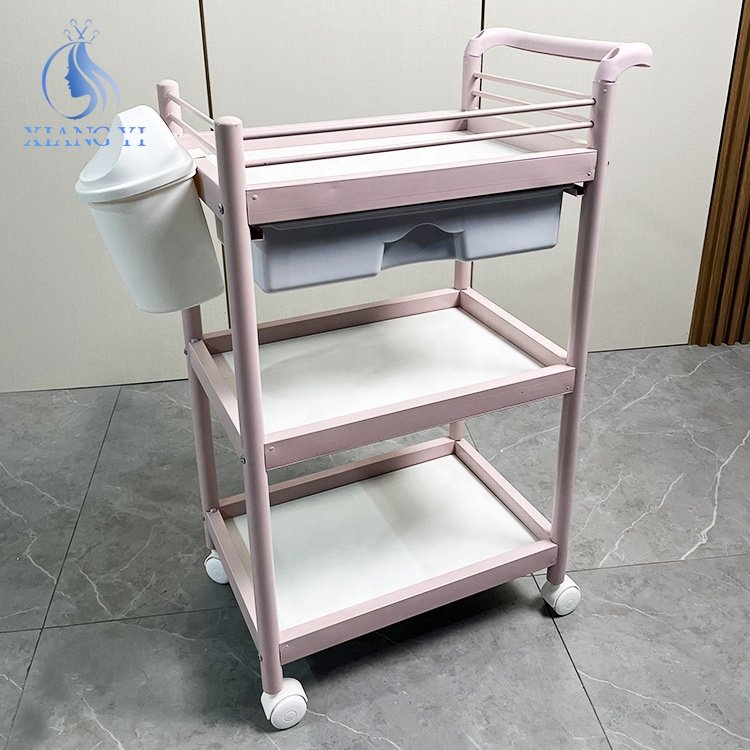 Beauty salon Mobile workbench storage cart barbershop tool cart hairdressing spa trolley