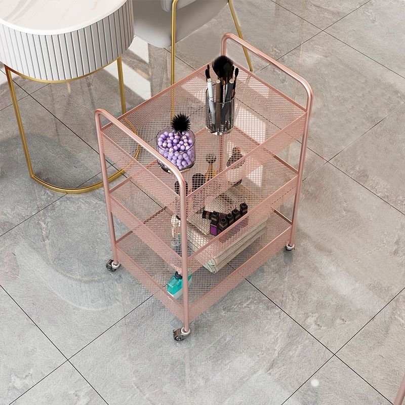 White Gold Mental Luxury Furniture Tray Machine Hairdressing Hair Beauty Nail Spa Salon Trolley Cart With Lock