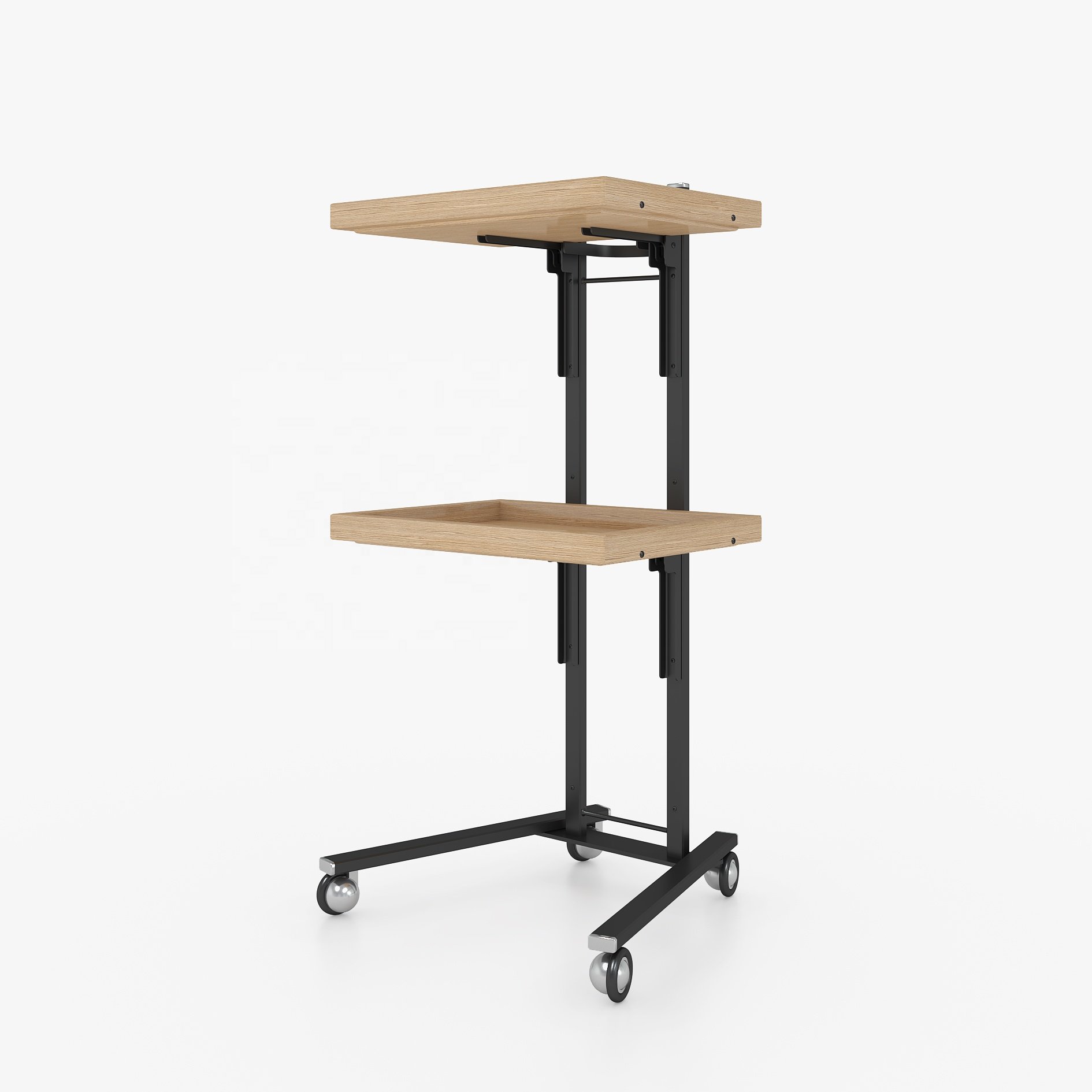 Factory haircut barber shop mobile wheel design iron wood beauty salon medical spa hand carts trolleys