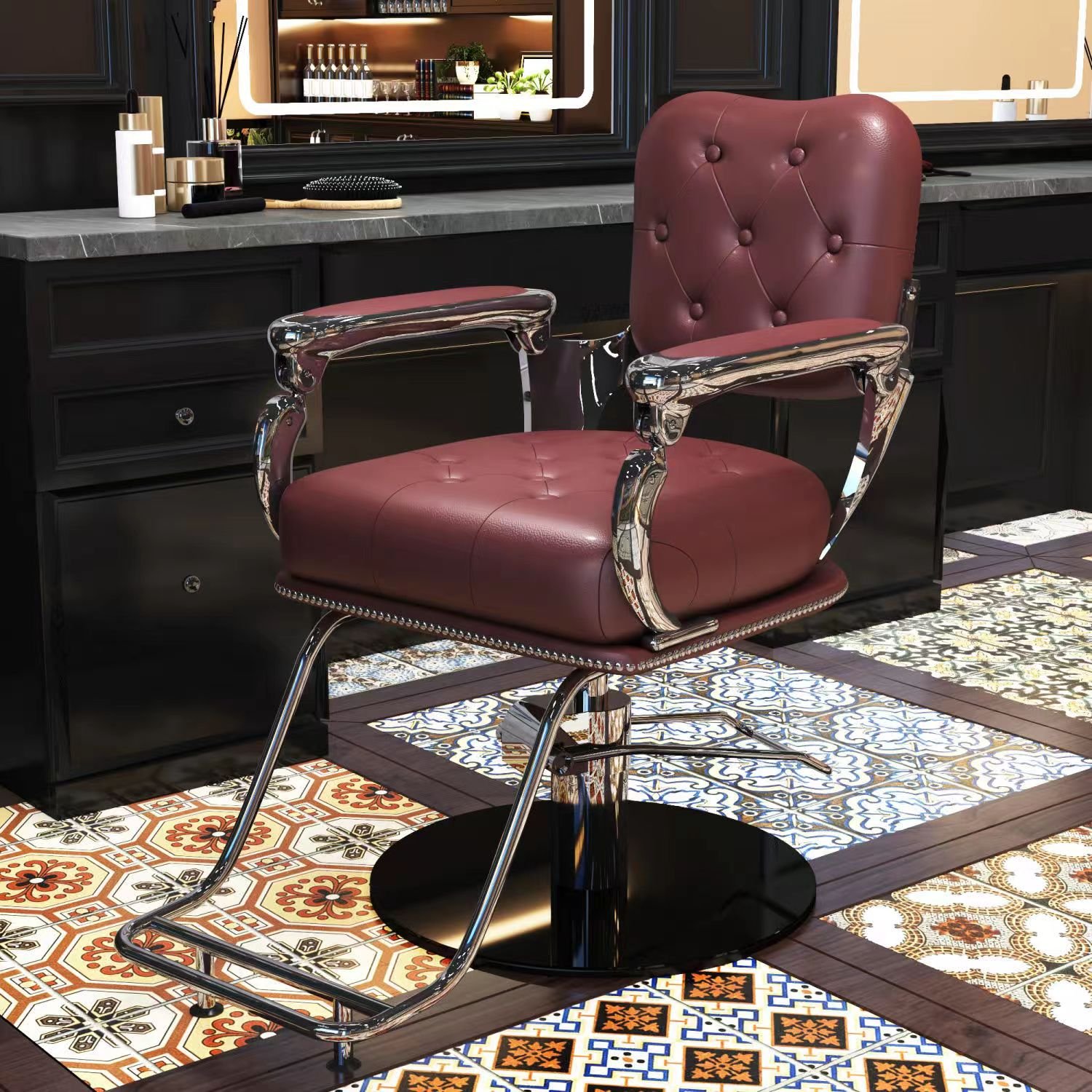 Stylish new Men's BarBer chair with inverted haircuts retro lift hairdressing chair