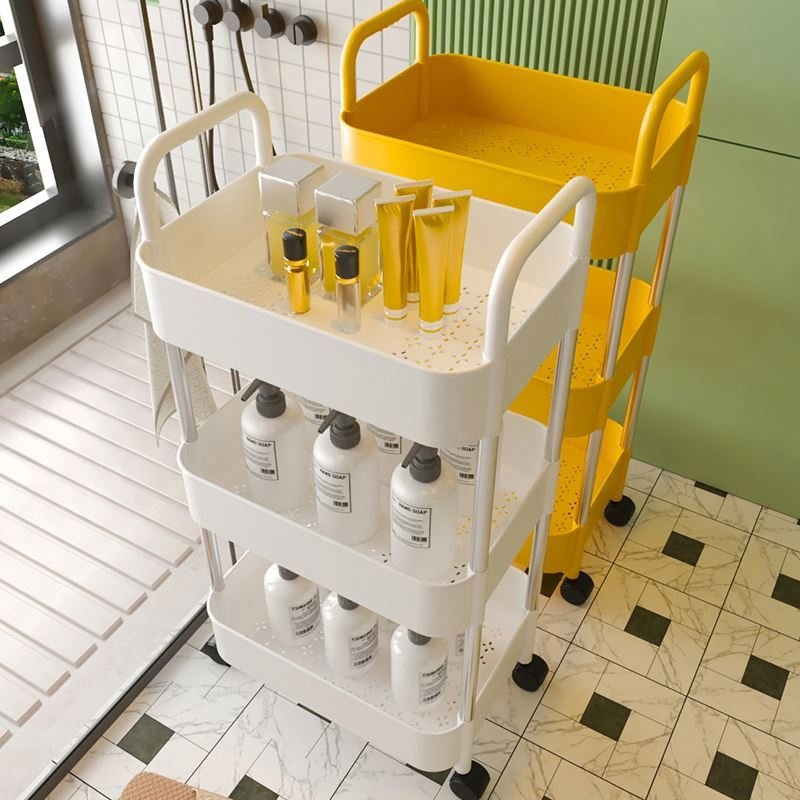 Hot-Sale Salon Tools Hairdressing Hand Cart With Wheel Metal Beauty Salon Trolley