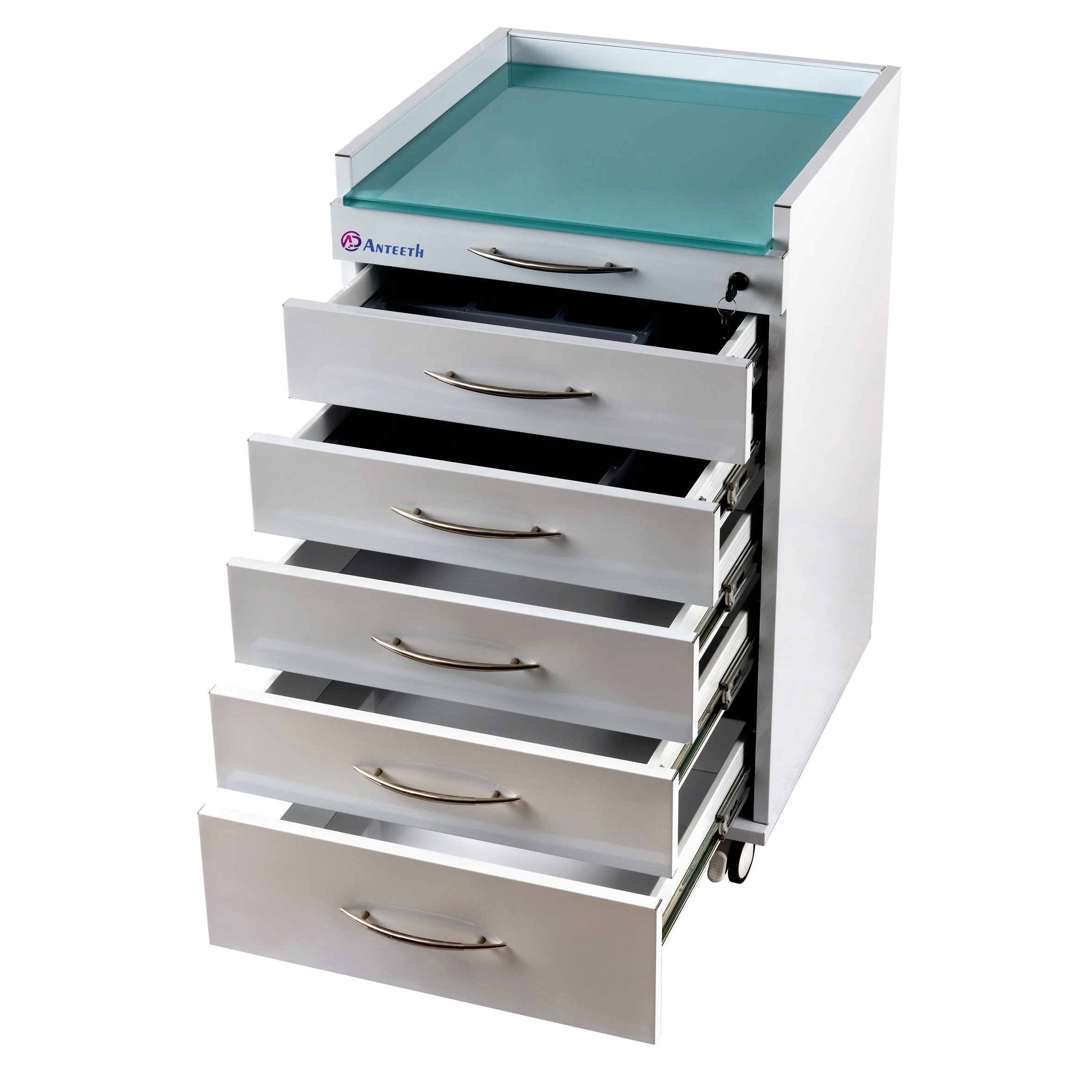 Anteeth Durable Stainless Steel Medical Standard Dental Furniture Clinic Mobile Cabinet Trolley Mobile Dental Cabinet