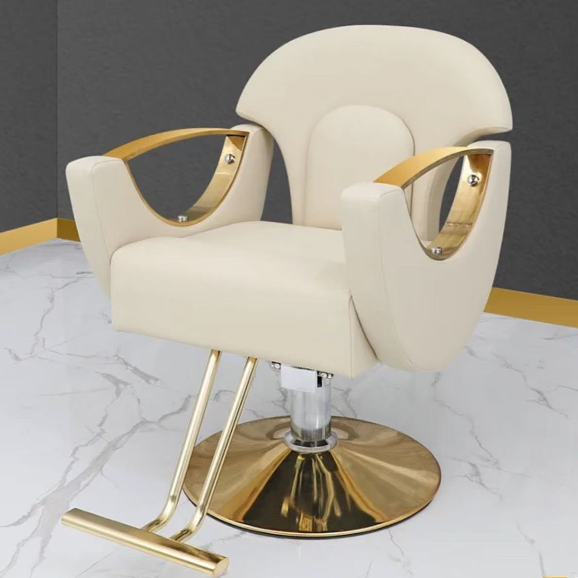 Adjustable Reclining Barber Chair for Hair Salon - Golden Beauty Salon Furniture