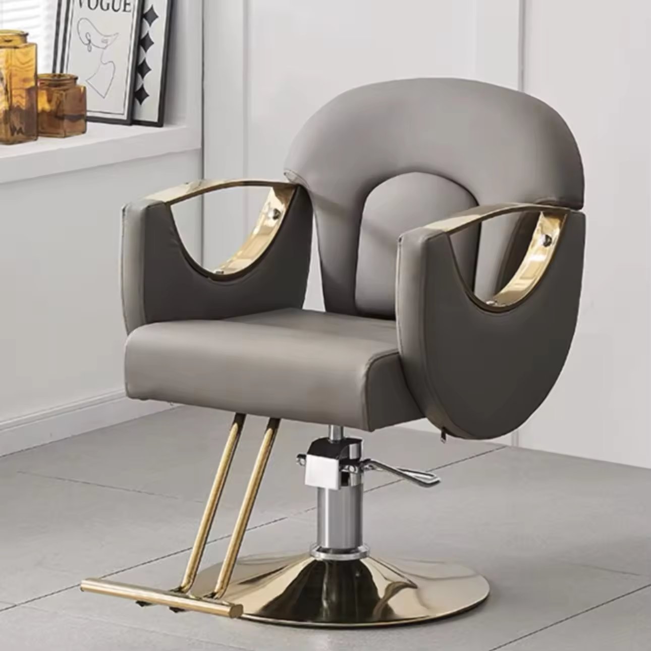 Adjustable Reclining Barber Chair for Hair Salon - Golden Beauty Salon Furniture