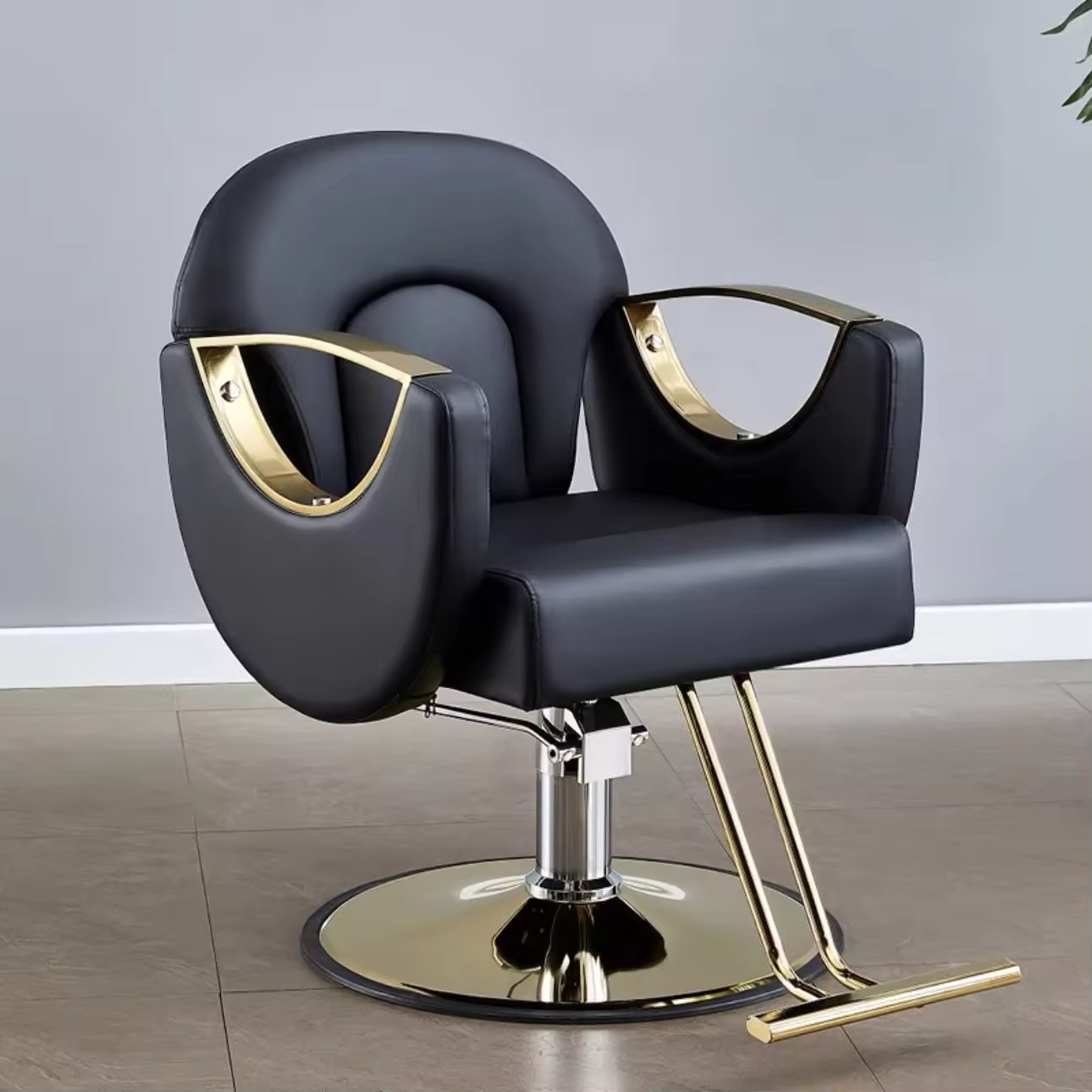 Adjustable Reclining Barber Chair for Hair Salon - Golden Beauty Salon Furniture