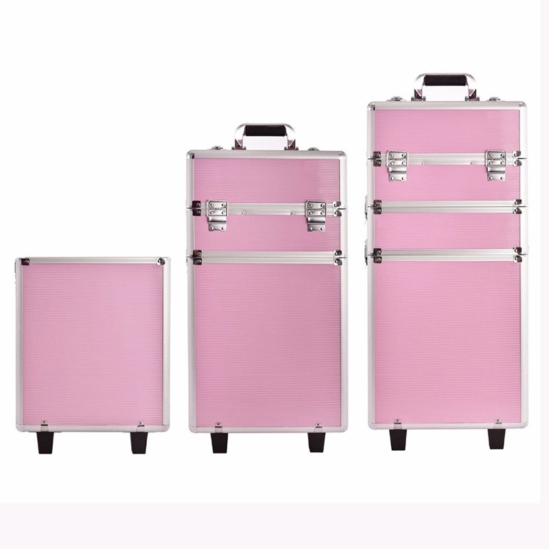 Professional Aluminum Beauty Trolley Nail Cosmetics Box Makeup Vanity Case