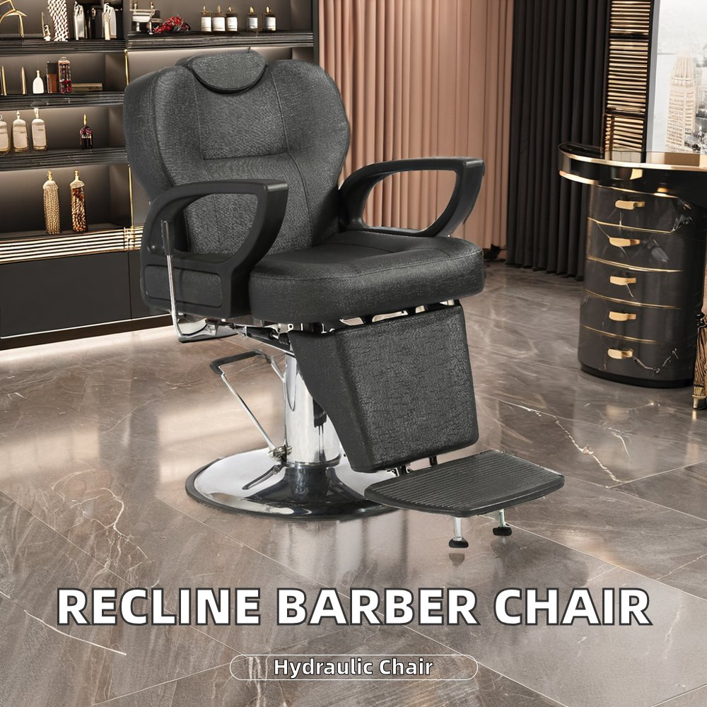 Luxury Reclining Barber Chairs 90 Degrees Ergonomic Furniture for Barbershop