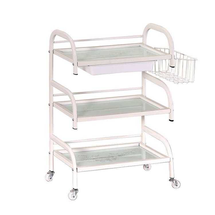Multi-functional beauty salon storage trolley Movable Three-layer shelf SPA Tattoo Hairdresser Barber Tool cart