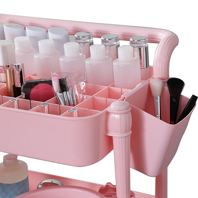 Korean style New Arrival Universal Wheels Drawer Spa Beauty Trolley Cart With 360 Rotating Wash Bowl