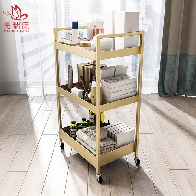 Golden metal salon furniture cheap working trolley wholesale