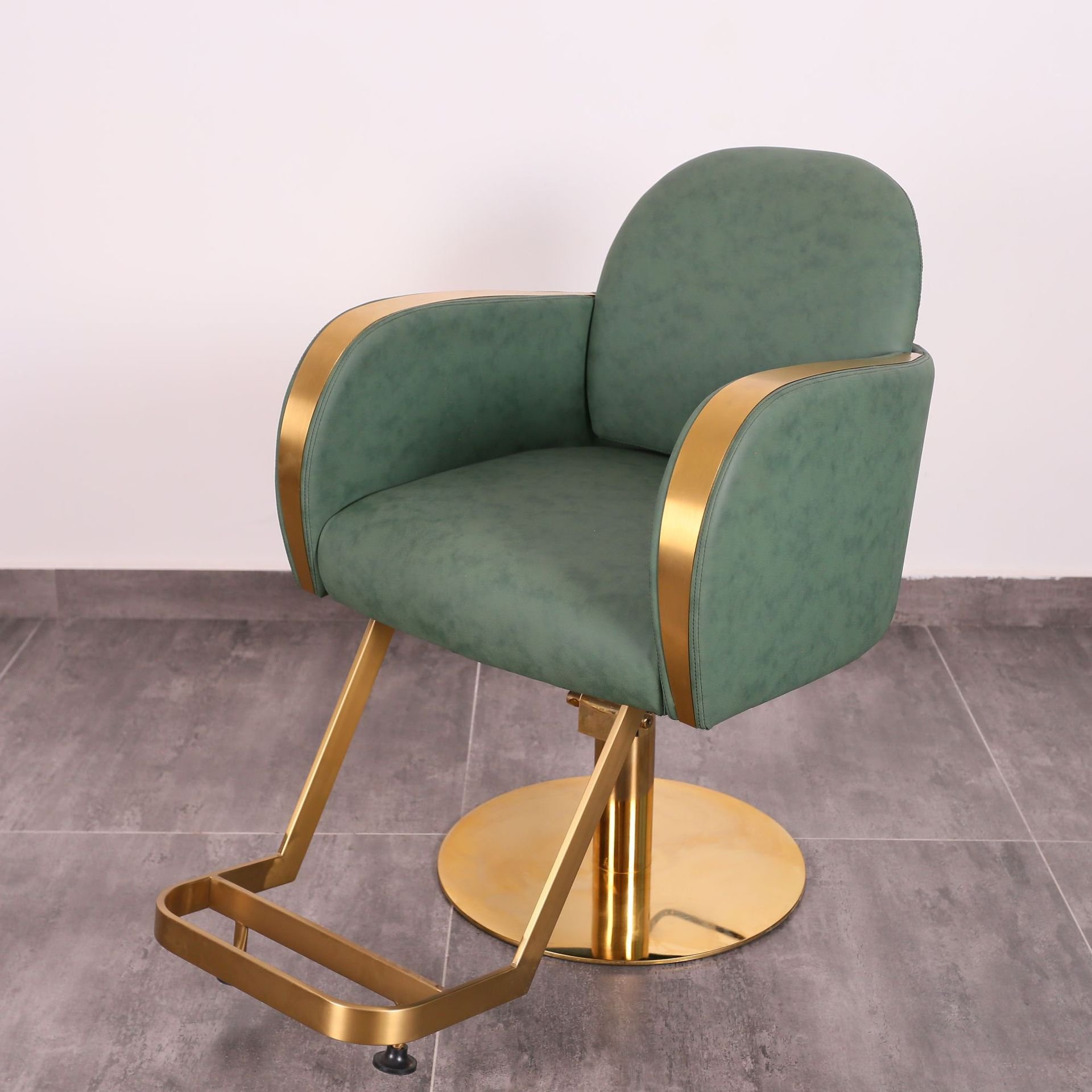 New Design Modern Cheap Lift Salon Equipment Adjustable Gold Frame European Barber Chair For Barbershop