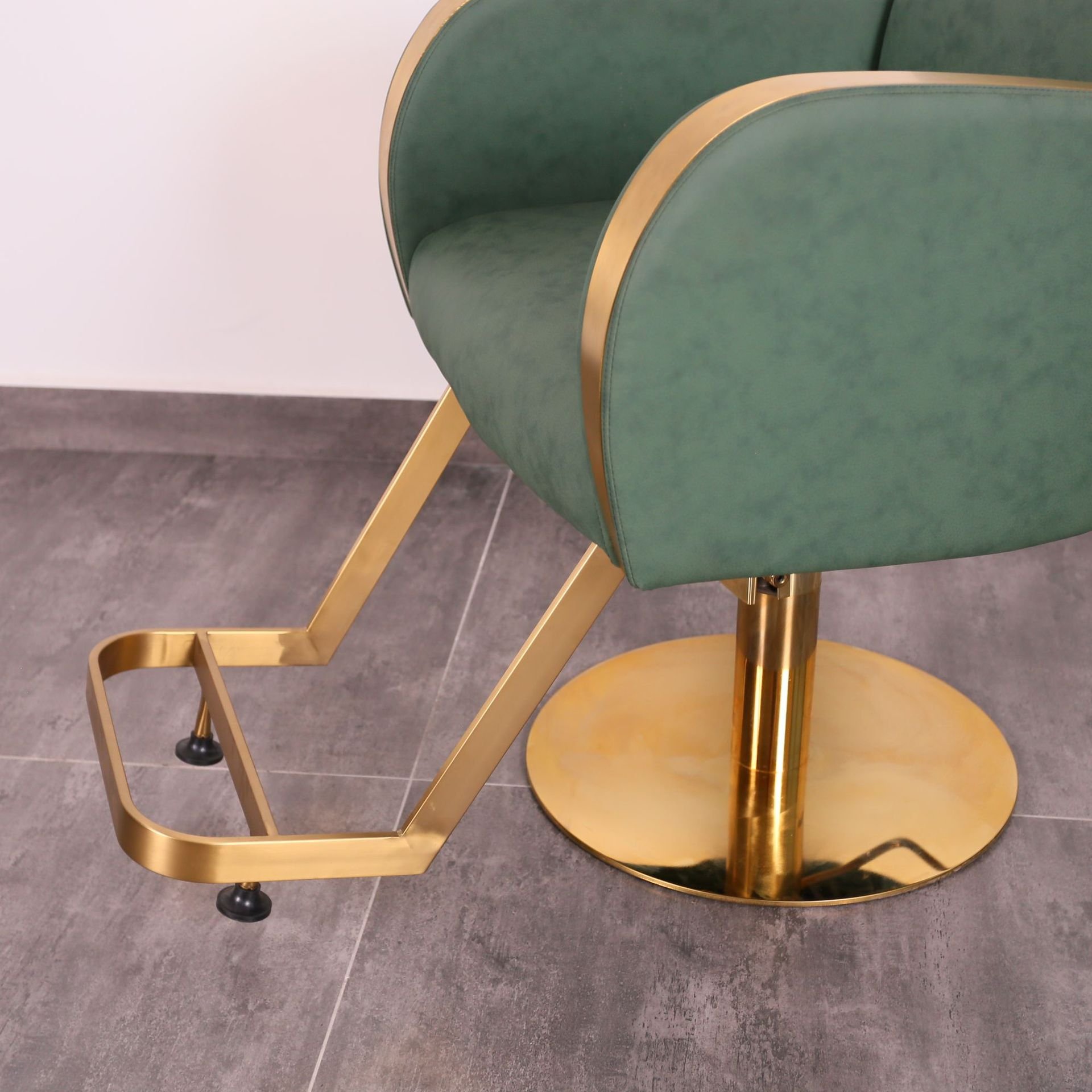 New Design Modern Cheap Lift Salon Equipment Adjustable Gold Frame European Barber Chair For Barbershop