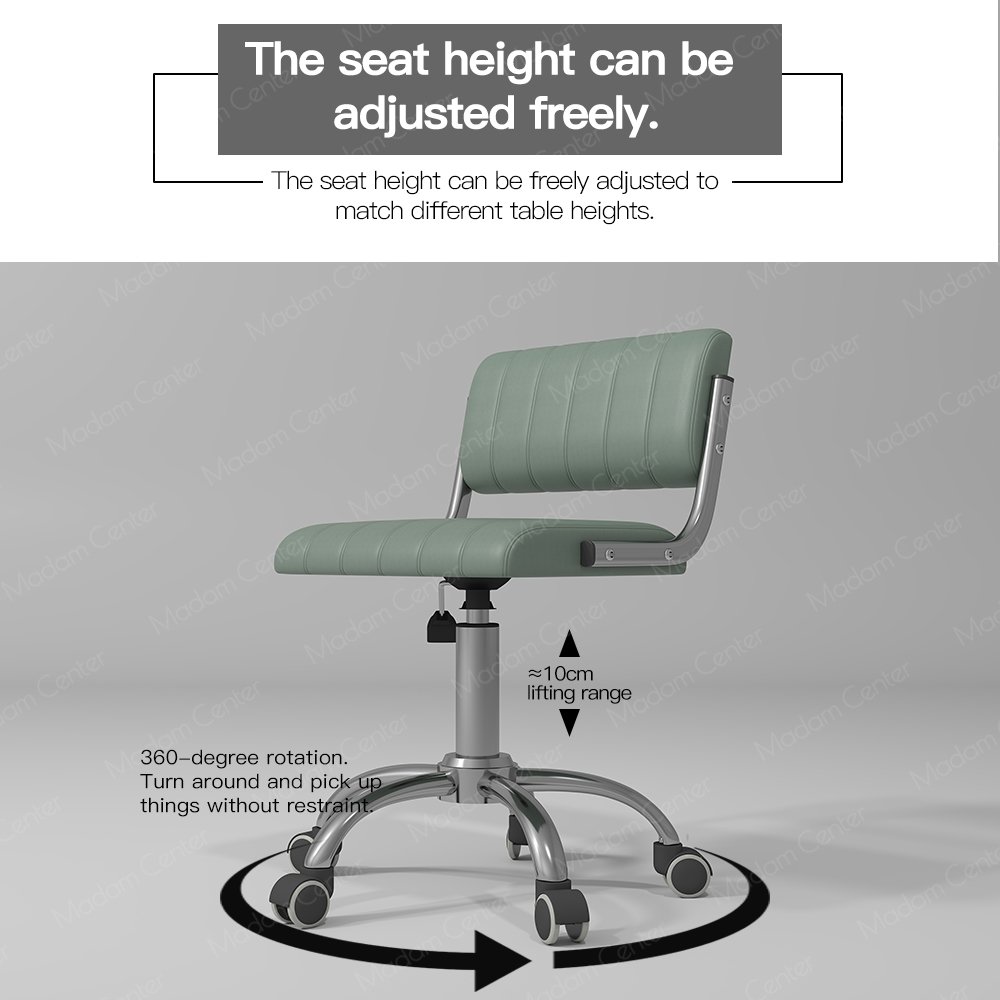 Madamcenter White Saddle Stool Rolling Gold Base Salon Beauty Barber Beauty Stool Contemporary Pedicure Technician Chair Stool