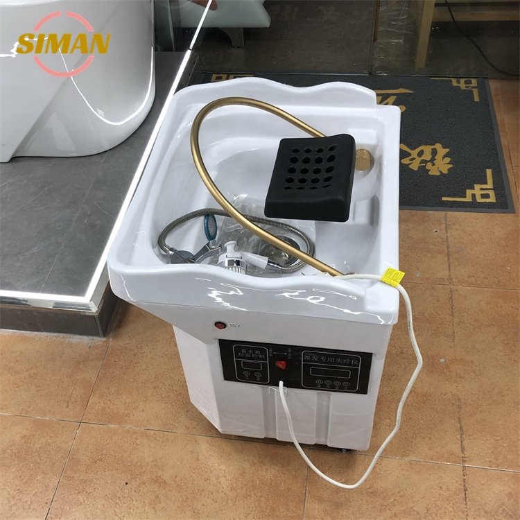 Siman large portable shampoo basin phototherapy with a 60L water storage tank salon furniture with water circulation and steamer