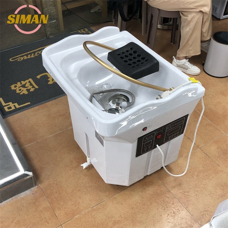 Siman large portable shampoo basin phototherapy with a 60L water storage tank salon furniture with water circulation and steamer